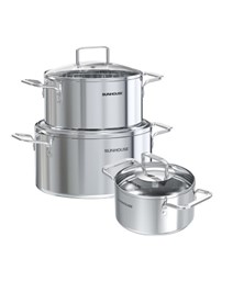 BỘ NỒI INOX 304 LIỀN ĐÁY SUNHOUSE HEALTHY SHG705